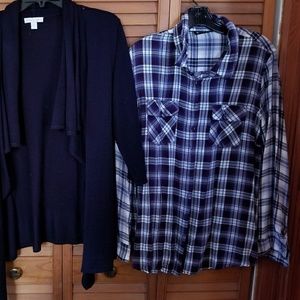 🎉🎉🎊LAST MARK DOWN! Purple and blue plaid shirt